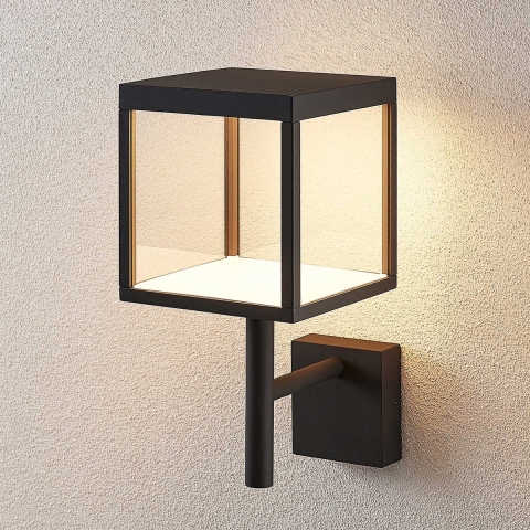 Lucande - Cube LED BuitenWandlamp Graphite