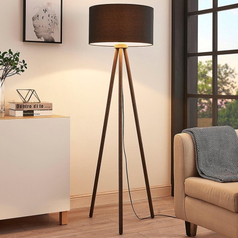 Lindby - Majken Vloerlamp Dark Grey/Black