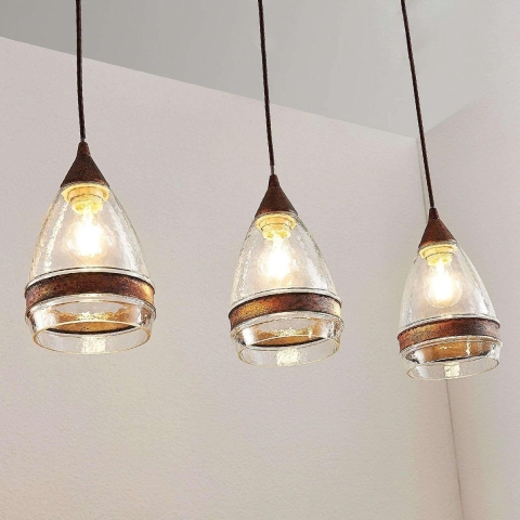 Lindby - Millina 3 Hanglamp Rust/Clear