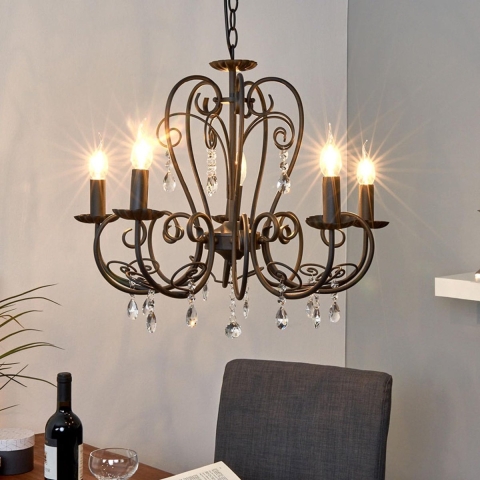 Lindby - Sophina Kroonluchter Black/Clear