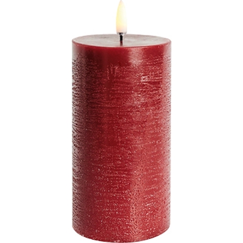 Uyuni Lighting - Pilaar Kaars LED 7,8x15,2 cm Rustic Carmine Red