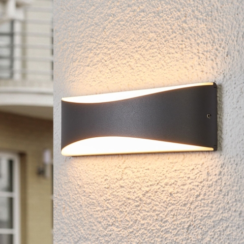 Lucande - Akira LED BuitenWandlamp Anthracite