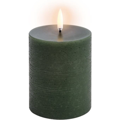 Uyuni Lighting - Pilaar Kaars LED 7,8x10,1 cm Olive Groen/Rustic