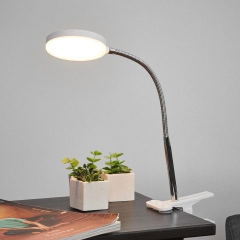 Lindby - Milow LED Klemlamp Chrome/White