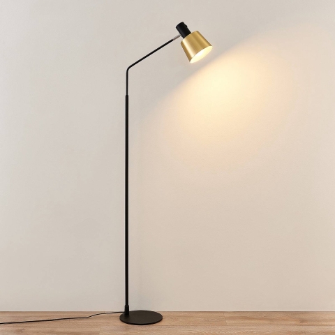 Lindby - Vlada Vloerlamp Matt Brass/Matt Black