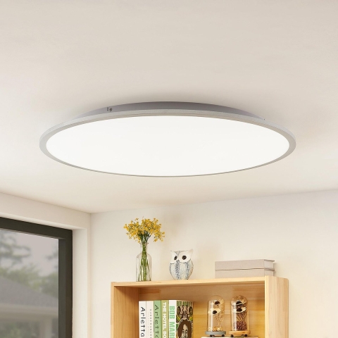 Lindby - Narima LED Plafondlamp 4.000K Ø80 White/Silver