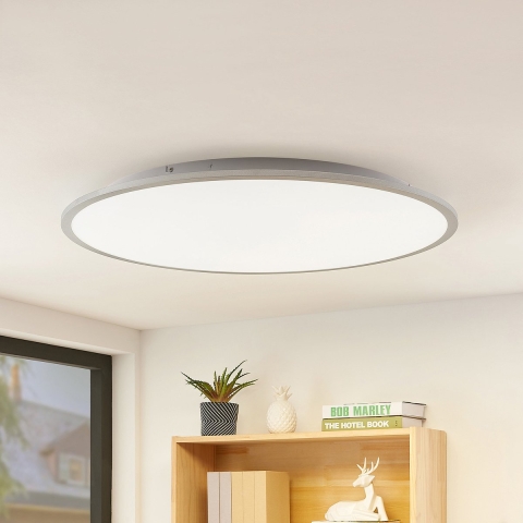Lindby - Narima LED Plafondlamp CCT Ø80 White/Silver
