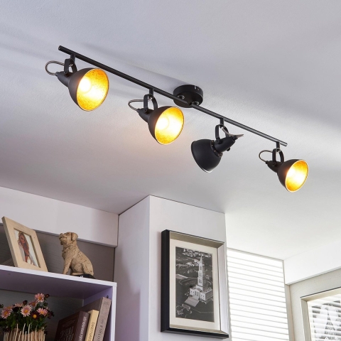Lindby - Julin Plafondlamp Black/Gold