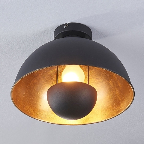 Lindby - Lya Plafondlamp Ø31 Black/Gold