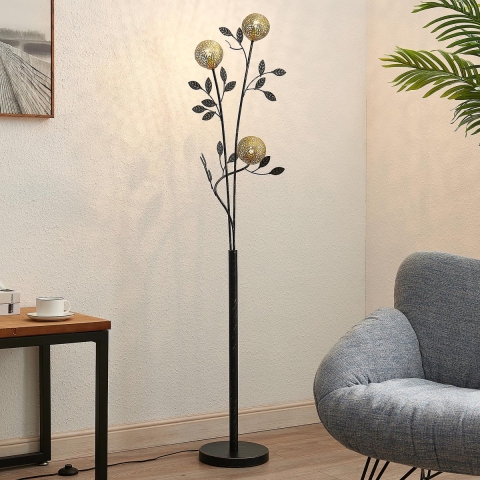 Lucande - Evory Vloerlamp Black/Gold
