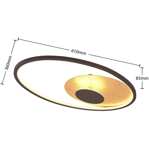 Lindby - Feival LED Plafondlamp L61 Rust/Gold