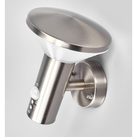 Lindby - Tiga LED Buiten Wandlamp w/Sensor Stainless Steel/White