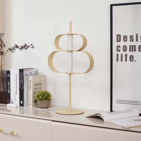 Lucande - Audrina LED Taffellamp Dim. Beige
