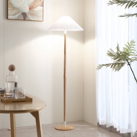 Lucande - Ellorin Vloerlamp White/Wood