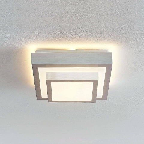 Lindby - Mirco Square LED Plafondlamp L27 Alu/White