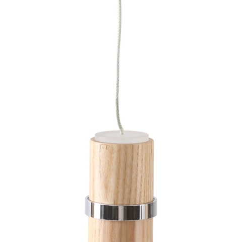 Lucande - Nojus LED Hanglamp Wood/Chrome