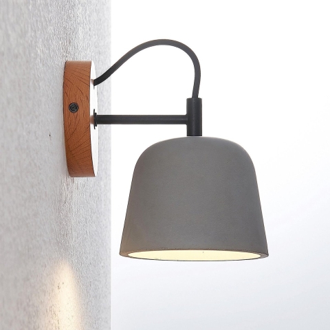 Lucande - Kalinda Wandlamp Grey/Oak