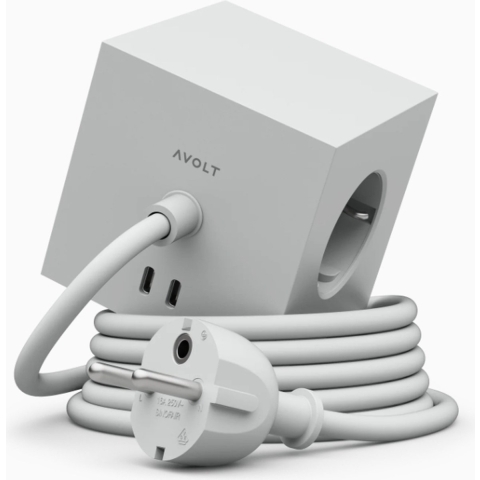 AVOLT - Square 1 w/30W Dual USB-C & Magnetic Basis 3m Gotland Gray