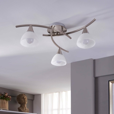 Lindby - Della 3 Plafondlamp Nickel