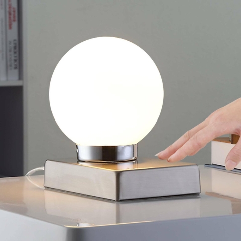 Lindby - Naomi Tafellamp Opal/Chrome