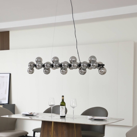 Lucande - Naelen Hanglamp Zwart/Rook