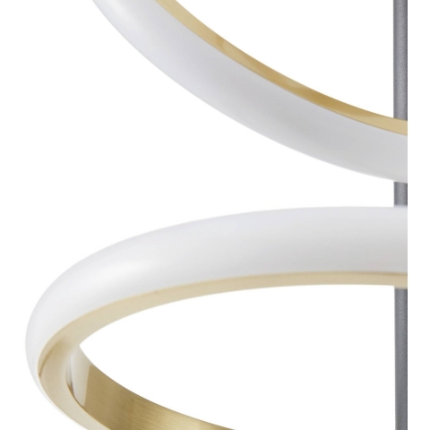 Lucande - Madu LED Vloerlamp Zwart/Goud/Wit
