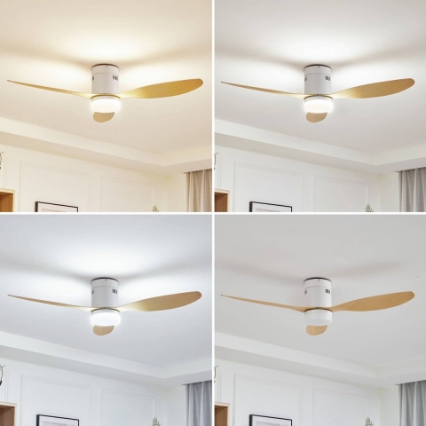 Lucande - Kayu LED Plafondventilator Wit/Hout