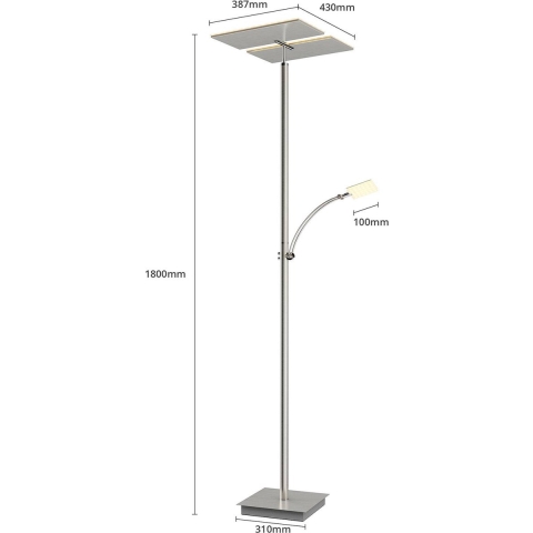 Lucande - Parthena LED Vloerlamp Nickel