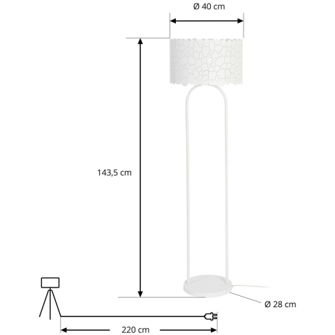 Lindby - Aralena Vloerlamp Wit