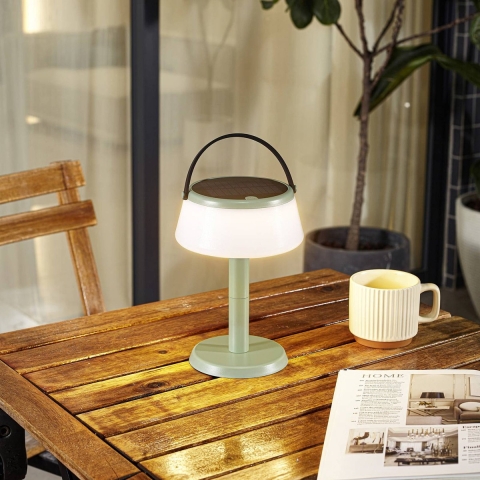 Lindby - Mikkel Portable Zonnecel Taffellamp Dim. Groen