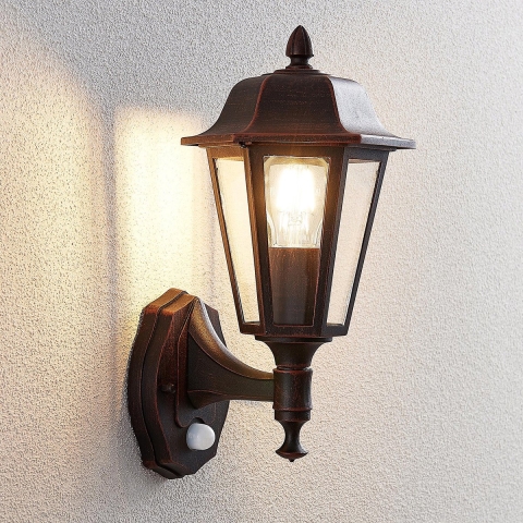 Lindby - Noor Buiten Wandlamp w/Sensor Rust