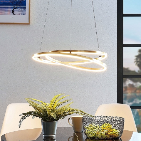 Lindby - Davian LED Hanglamp Dim. Brass