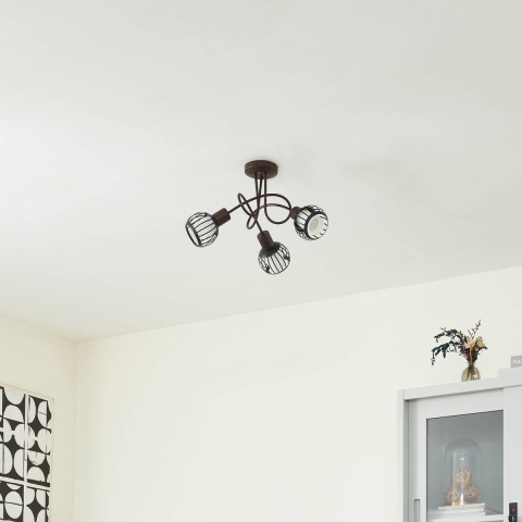 Lindby - Solm 3 Plafondlamp Roest