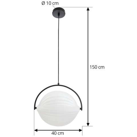 Lucande - Helva Hanglamp Zwart/Wit