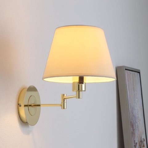 Lindby - Pola Wandlamp Cream/Polished Brass