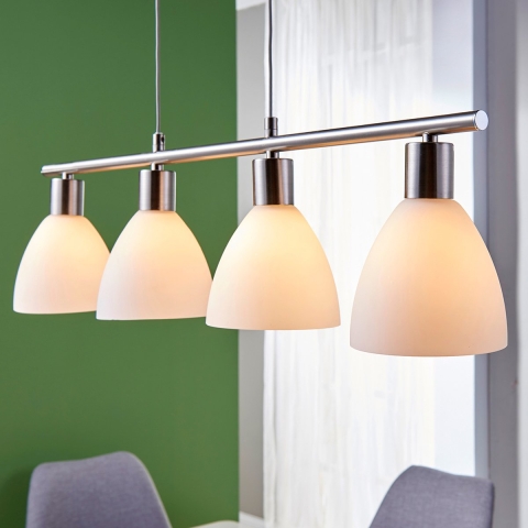 Lindby - Simeon Hanglamp White/Nickel