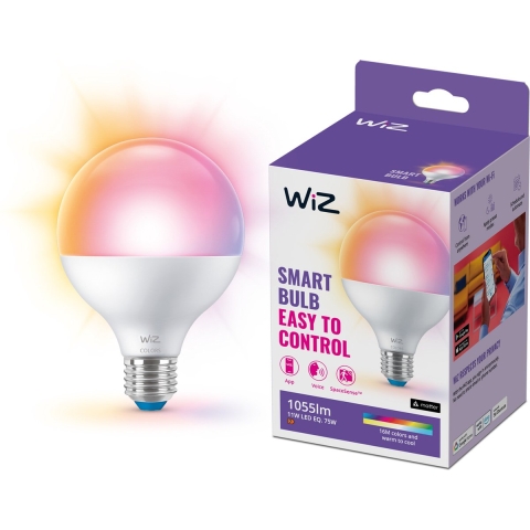 WiZ - Lichtbron Smart Color 11W 1055lm 2200-6500K RGB Globe Clear E27