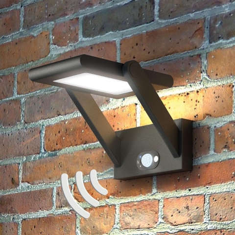 Lucande - Vakerian SolcelleWandlamp w/Sensor Graphite