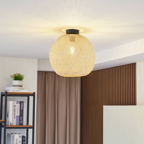 Lindby - Dabila Plafondlamp Bamboo