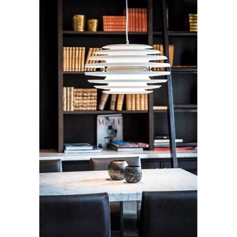 Belid - Ellipse Hanglamp Ø500 Mat Wit/Geelkoper