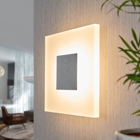Lucande - Berlind Wandlamp Opal/Silver