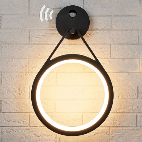 Lucande - Mirco Buiten Wandlamp w/Sensor Graphite/White
