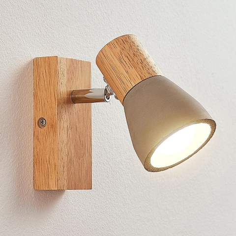 Lindby - Filiz Wandlamp Wood/Concrete