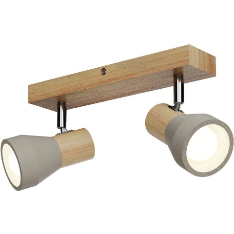 Lindby - Filiz 2 Plafondlamp Concrete/Wood