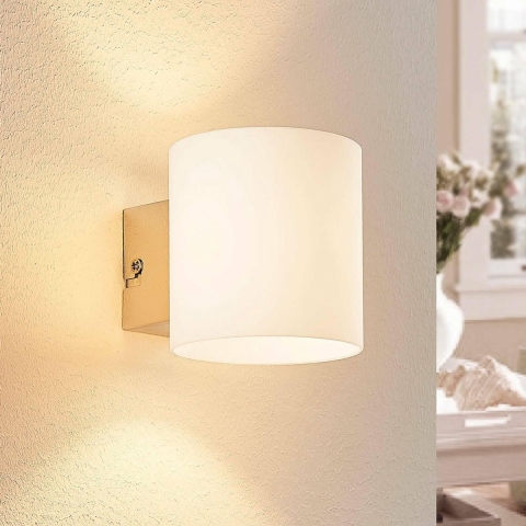 Lindby - Gerrit Wandlamp Opal/Chrome