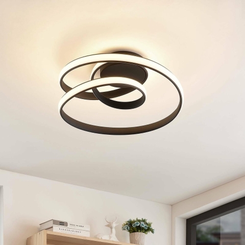Lucande - Sakina LED Plafondlamp Black