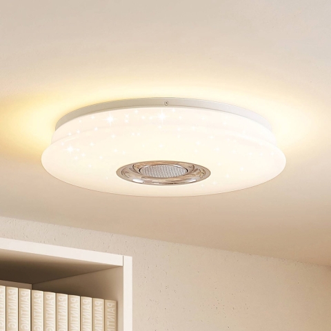 Lindby - Elpida LED Plafondlamp w/Speaker Opal