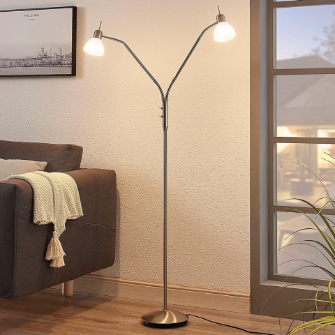 Lindby - Gwendolin 2 Vloerlamp Nickel