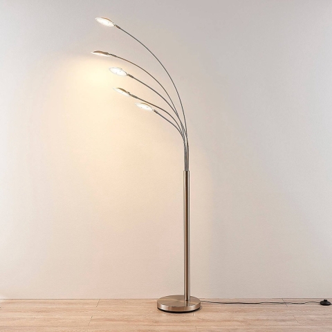 Lindby - Anea 5 Vloerlamp Nickel/White