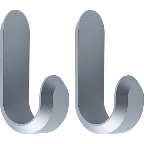 Normann Copenhagen - Curve Kapstokhaak 2 pcs. Mini Matt Silver
